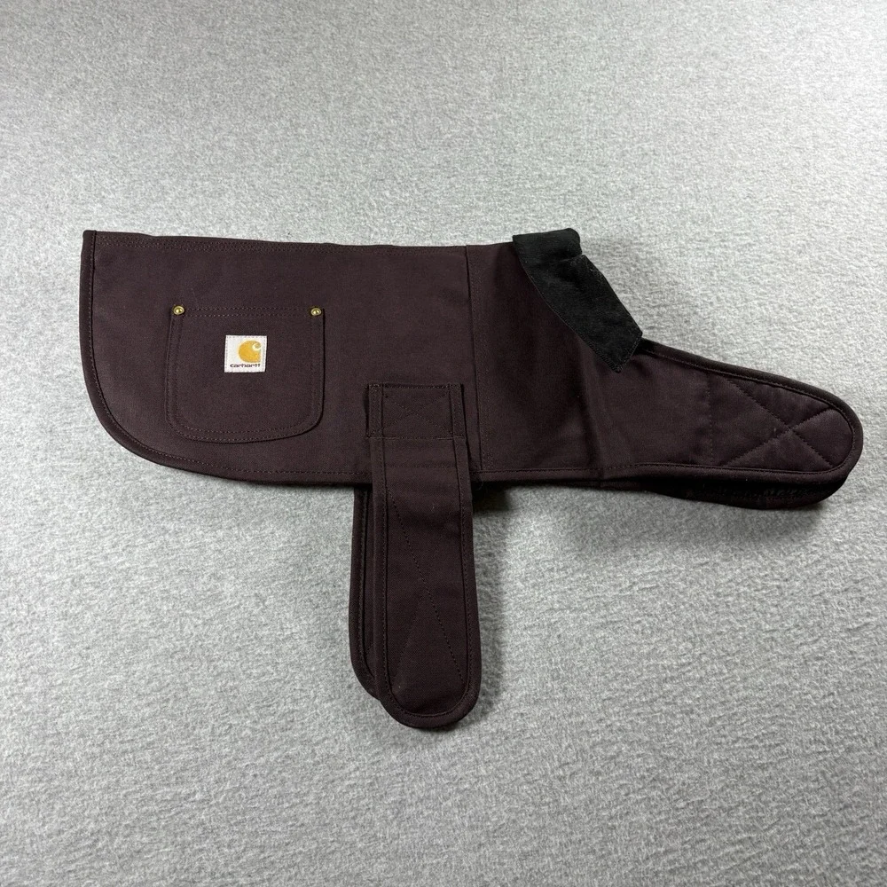 Carhartt Firm Duck Canvas Dog Chore Coat Insulated Pet Vest Medium Dark Brown